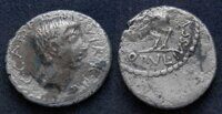 17772_ Римская республика, Г.Цезарь (Октавиан), 41 год до Р.Х., денарий.