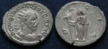 14269_ Римская империя, Траян Деций, 249-251 годы, антониниан.