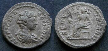 16968_ Римская империя, Гета, 209-211 годы, денарий.